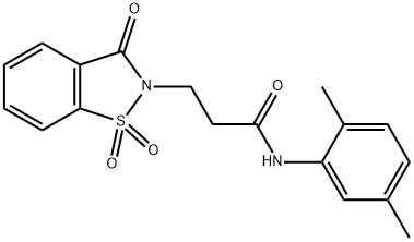 N-(2,5-dimethylphenyl)-3-(1,1-dioxido-3-oxo-1,2-benzisothiazol-2(3H)-yl)propanamide Struktur