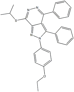 ethyl 4-[7-(isopropylsulfanyl)-3,4-diphenyl-2H-pyrazolo[3,4-d]pyridazin-2-yl]phenyl ether Struktur