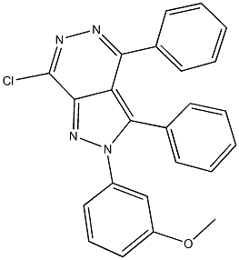 7-chloro-2-(3-methoxyphenyl)-3,4-diphenyl-2H-pyrazolo[3,4-d]pyridazine Struktur