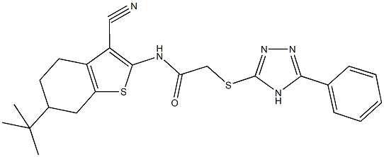 N-(6-tert-butyl-3-cyano-4,5,6,7-tetrahydro-1-benzothien-2-yl)-2-[(5-phenyl-4H-1,2,4-triazol-3-yl)sulfanyl]acetamide Struktur