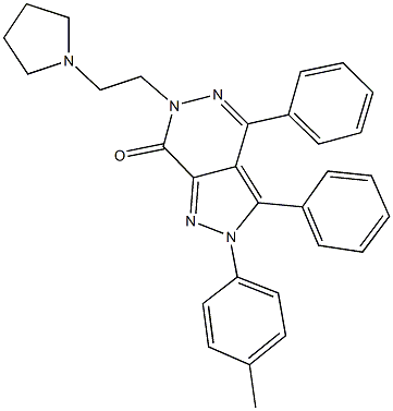 2-(4-methylphenyl)-3,4-diphenyl-6-[2-(1-pyrrolidinyl)ethyl]-2,6-dihydro-7H-pyrazolo[3,4-d]pyridazin-7-one Struktur