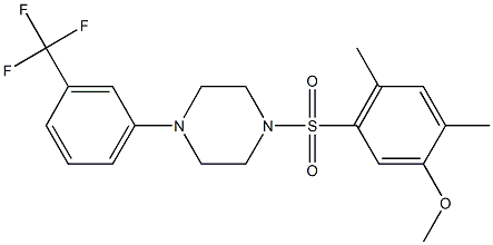 2,4-dimethyl-5-({4-[3-(trifluoromethyl)phenyl]-1-piperazinyl}sulfonyl)phenyl methyl ether Struktur