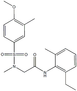 N-(2-ethyl-6-methylphenyl)-2-[[(4-methoxy-3-methylphenyl)sulfonyl](methyl)amino]acetamide Struktur