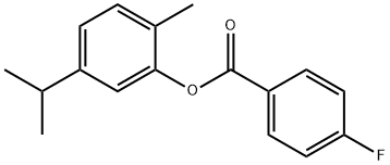 5-isopropyl-2-methylphenyl 4-fluorobenzoate Struktur