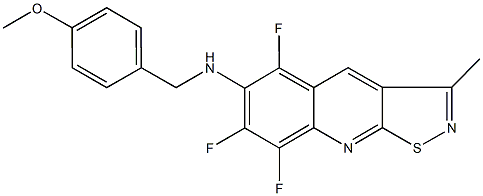 N-(4-methoxybenzyl)-N-(5,7,8-trifluoro-3-methylisothiazolo[5,4-b]quinolin-6-yl)amine Struktur