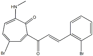 4-bromo-2-[3-(2-bromophenyl)acryloyl]-7-(methylamino)-2,4,6-cycloheptatrien-1-one Struktur