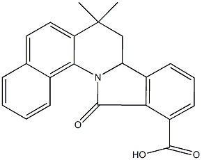 7,7-dimethyl-13-oxo-7,8,8a,13-tetrahydrobenzo[h]isoindolo[2,1-a]quinoline-12-carboxylicacid Struktur