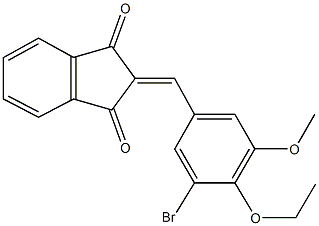 2-(3-bromo-4-ethoxy-5-methoxybenzylidene)-1H-indene-1,3(2H)-dione Struktur