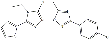 [3-(4-chlorophenyl)-1,2,4-oxadiazol-5-yl]methyl 4-ethyl-5-(2-furyl)-4H-1,2,4-triazol-3-yl sulfide Struktur