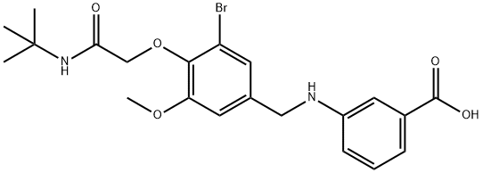 3-({3-bromo-4-[2-(tert-butylamino)-2-oxoethoxy]-5-methoxybenzyl}amino)benzoicacid Struktur