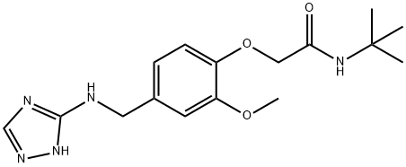 N-(tert-butyl)-2-{2-methoxy-4-[(1H-1,2,4-triazol-3-ylamino)methyl]phenoxy}acetamide Struktur