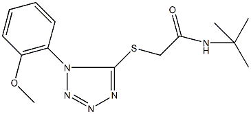 N-(tert-butyl)-2-{[1-(2-methoxyphenyl)-1H-tetraazol-5-yl]thio}acetamide Struktur