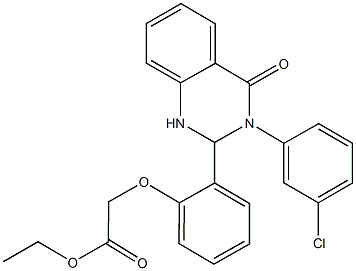 ethyl {2-[3-(3-chlorophenyl)-4-oxo-1,2,3,4-tetrahydro-2-quinazolinyl]phenoxy}acetate Struktur