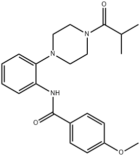 N-[2-(4-isobutyryl-1-piperazinyl)phenyl]-4-methoxybenzamide Struktur