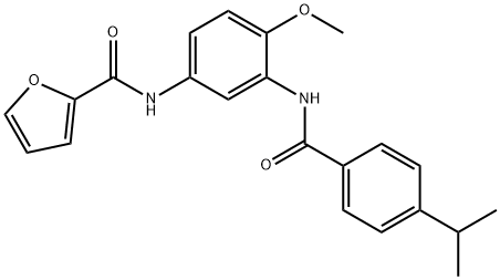 N-{3-[(4-isopropylbenzoyl)amino]-4-methoxyphenyl}-2-furamide Struktur