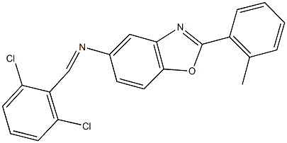 N-(2,6-dichlorobenzylidene)-N-[2-(2-methylphenyl)-1,3-benzoxazol-5-yl]amine Struktur