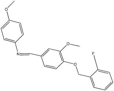 N-{4-[(2-fluorobenzyl)oxy]-3-methoxybenzylidene}-N-(4-methoxyphenyl)amine Struktur