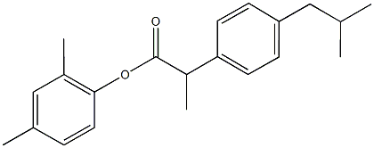 2,4-dimethylphenyl 2-(4-isobutylphenyl)propanoate Struktur