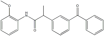 2-(3-benzoylphenyl)-N-(2-methoxyphenyl)propanamide Struktur