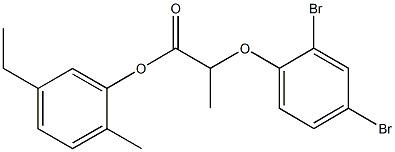 5-ethyl-2-methylphenyl 2-(2,4-dibromophenoxy)propanoate Struktur