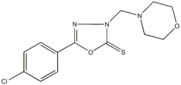 5-(4-chlorophenyl)-3-(4-morpholinylmethyl)-1,3,4-oxadiazole-2(3H)-thione Struktur