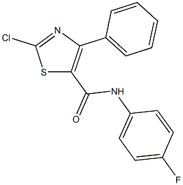 2-chloro-N-(4-fluorophenyl)-4-phenyl-1,3-thiazole-5-carboxamide Struktur