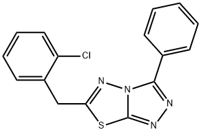 6-(2-chlorobenzyl)-3-phenyl[1,2,4]triazolo[3,4-b][1,3,4]thiadiazole Struktur