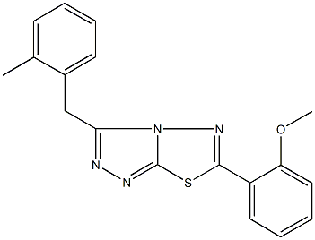 methyl2-[3-(2-methylbenzyl)[1,2,4]triazolo[3,4-b][1,3,4]thiadiazol-6-yl]phenylether Struktur