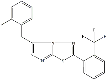 3-(2-methylbenzyl)-6-[2-(trifluoromethyl)phenyl][1,2,4]triazolo[3,4-b][1,3,4]thiadiazole Struktur