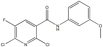 2,6-dichloro-5-fluoro-N-(3-methoxyphenyl)nicotinamide Struktur