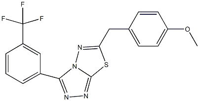 methyl 4-({3-[3-(trifluoromethyl)phenyl][1,2,4]triazolo[3,4-b][1,3,4]thiadiazol-6-yl}methyl)phenyl ether Struktur