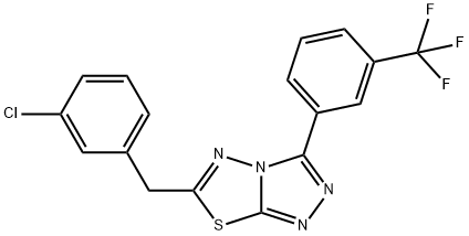 6-(3-chlorobenzyl)-3-[3-(trifluoromethyl)phenyl][1,2,4]triazolo[3,4-b][1,3,4]thiadiazole Struktur