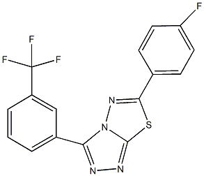 6-(4-fluorophenyl)-3-[3-(trifluoromethyl)phenyl][1,2,4]triazolo[3,4-b][1,3,4]thiadiazole Struktur