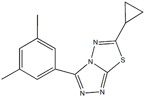 6-cyclopropyl-3-(3,5-dimethylphenyl)[1,2,4]triazolo[3,4-b][1,3,4]thiadiazole Struktur