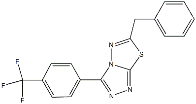 6-benzyl-3-[4-(trifluoromethyl)phenyl][1,2,4]triazolo[3,4-b][1,3,4]thiadiazole Struktur