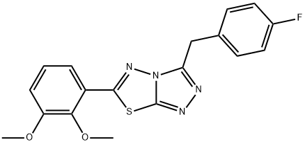 6-(2,3-dimethoxyphenyl)-3-(4-fluorobenzyl)[1,2,4]triazolo[3,4-b][1,3,4]thiadiazole Struktur