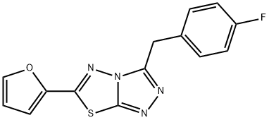 3-(4-fluorobenzyl)-6-(2-furyl)[1,2,4]triazolo[3,4-b][1,3,4]thiadiazole Struktur