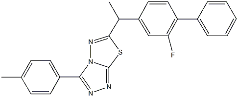 6-[1-(2-fluoro[1,1'-biphenyl]-4-yl)ethyl]-3-(4-methylphenyl)[1,2,4]triazolo[3,4-b][1,3,4]thiadiazole Struktur