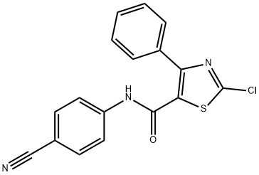 2-chloro-N-(4-cyanophenyl)-4-phenyl-1,3-thiazole-5-carboxamide Struktur