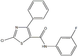 2-chloro-N-(3-fluorophenyl)-4-phenyl-1,3-thiazole-5-carboxamide Struktur