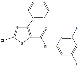 2-chloro-N-(3,5-difluorophenyl)-4-phenyl-1,3-thiazole-5-carboxamide Struktur