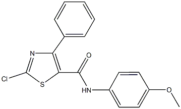 2-chloro-N-(4-methoxyphenyl)-4-phenyl-1,3-thiazole-5-carboxamide Struktur