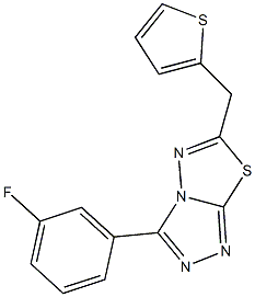 3-(3-fluorophenyl)-6-(2-thienylmethyl)[1,2,4]triazolo[3,4-b][1,3,4]thiadiazole Struktur