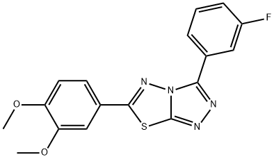 6-(3,4-dimethoxyphenyl)-3-(3-fluorophenyl)[1,2,4]triazolo[3,4-b][1,3,4]thiadiazole Struktur