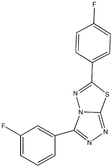 3-(3-fluorophenyl)-6-(4-fluorophenyl)[1,2,4]triazolo[3,4-b][1,3,4]thiadiazole Struktur