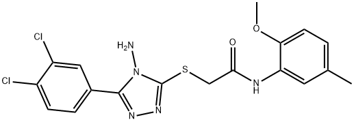 2-{[4-amino-5-(3,4-dichlorophenyl)-4H-1,2,4-triazol-3-yl]thio}-N-(2-methoxy-5-methylphenyl)acetamide Struktur