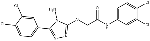 2-{[4-amino-5-(3,4-dichlorophenyl)-4H-1,2,4-triazol-3-yl]thio}-N-(3,4-dichlorophenyl)acetamide Struktur