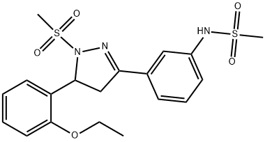 N-{3-[5-(2-ethoxyphenyl)-1-(methylsulfonyl)-4,5-dihydro-1H-pyrazol-3-yl]phenyl}methanesulfonamide Struktur