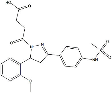 4-(5-(2-methoxyphenyl)-3-{4-[(methylsulfonyl)amino]phenyl}-4,5-dihydro-1H-pyrazol-1-yl)-4-oxobutanoic acid Struktur