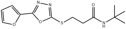 N-(tert-butyl)-3-{[5-(2-furyl)-1,3,4-oxadiazol-2-yl]sulfanyl}propanamide Struktur